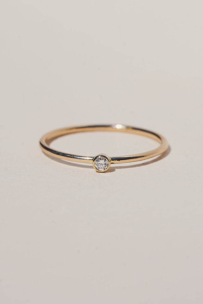 14K Gold Diamond Stacking Ring