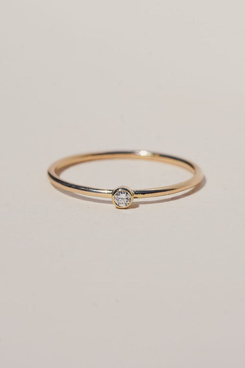 14K Gold Diamond Stacking Ring
