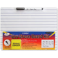 Kit includes double sided board, eraser and marker!