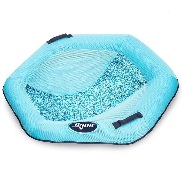 Aqua Pool Float Lounge Chair Mosaic Blue