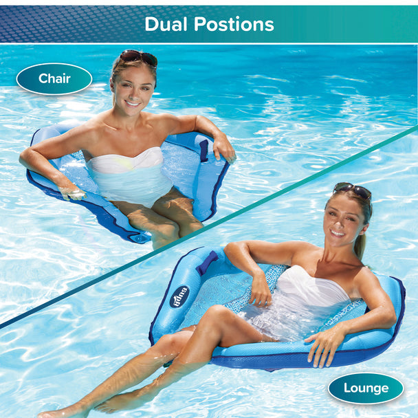 Aqua Pool Float Lounge Chair Mosaic Blue