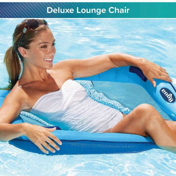 Aqua Pool Float Lounge Chair Mosaic Blue