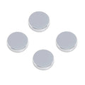 Four clear plastic dome caps with silver metallic bases arranged in a diamond pattern, Basic Screws hardware from Waterdale Collection.