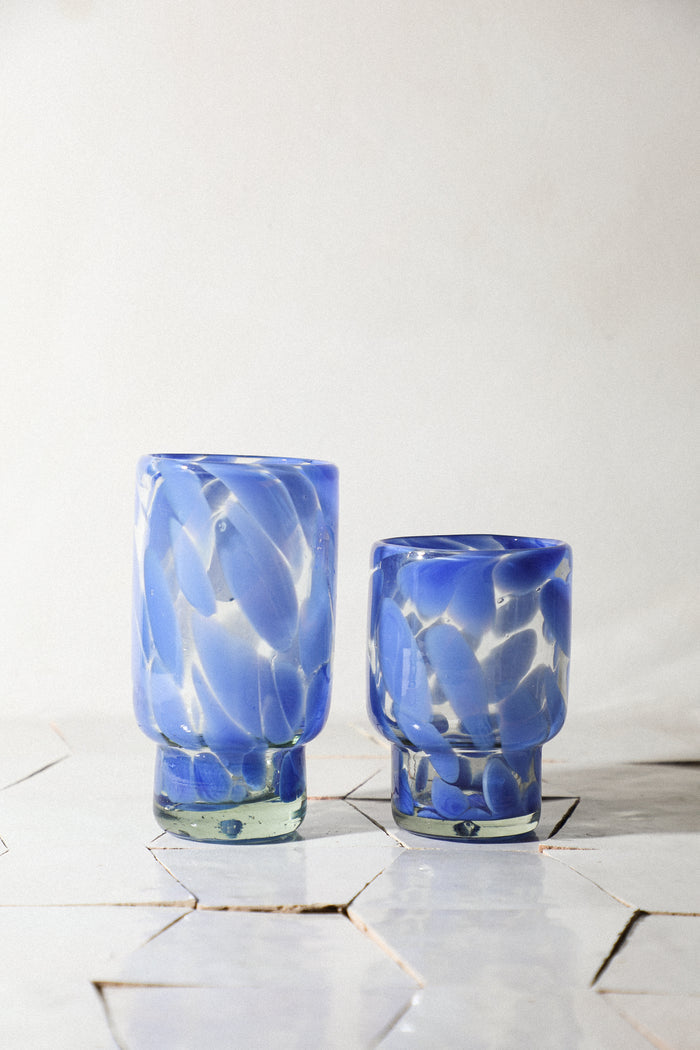 Blue Flecked Glassware