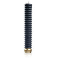Black ribbed Bubble Havdalah Candle with brass base by Waterdale Collection for Jewish Shabbat ceremonies.