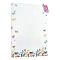 Butterfly custom print wall art featuring colorful butterflies and wildflowers on white background from Waterdale Collection