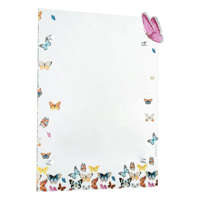 Butterfly custom print wall art featuring colorful butterflies and wildflowers on white background from Waterdale Collection