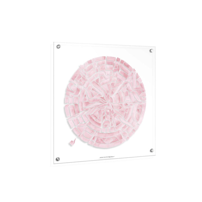 Pink Calligraphy Aleph Bais wall art print with Hebrew letters design, framed floating artwork for kids' rooms and nurseries.