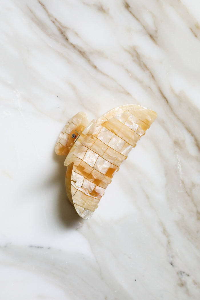 Checkered Sea Shell Hair Clip
