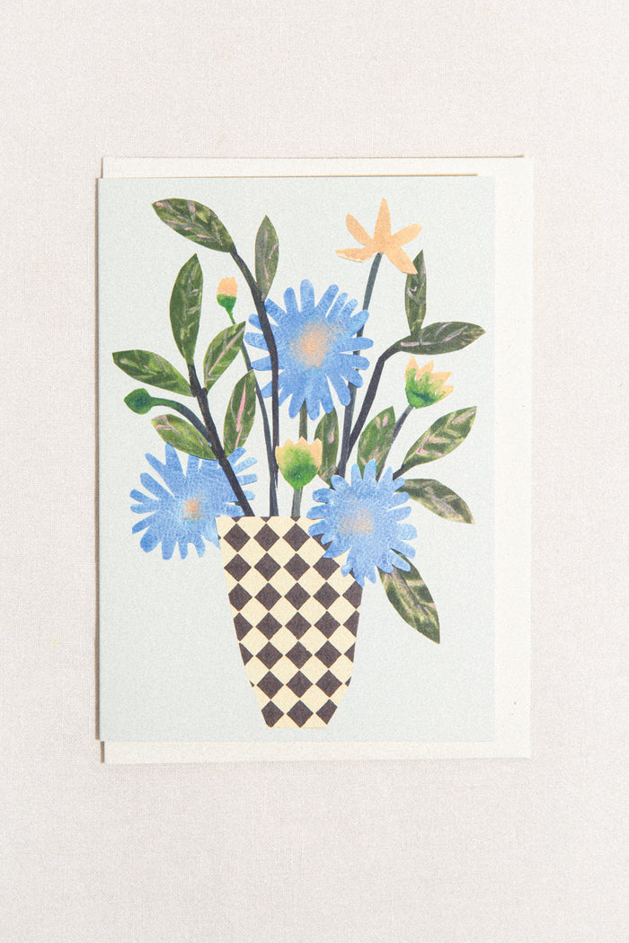Chequer Vase Greeting Card