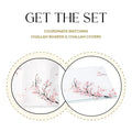 Cherry Blossom Challah Board and Cover Set by Waterdale Collection featuring delicate floral design on white ceramic dishes.