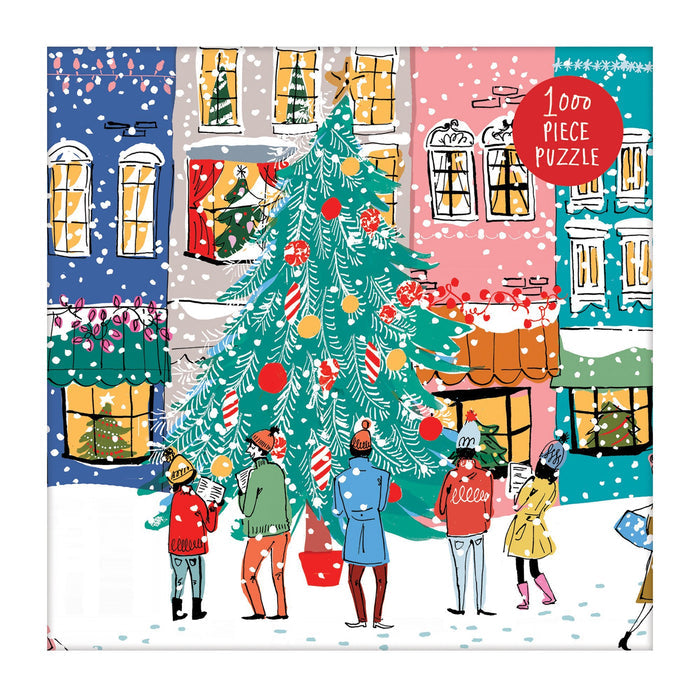 Christmas Carolers Square Boxed 1000 Piece Puzzle Holiday 1000 Piece Puzzles Galison