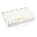 Classic 2.0 Menorah Tray with Drawer from the Waterdale Collection in gold, a Lucite tray with a mirrored border and a pull-out drawer