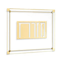 Classic 2.0 Mizrach floating wall art with gold frame and cream background, featuring Hebrew text design for home decor.