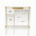 Classic 2.0 Shiurim Card in gold and silver lucite with printed text sections for Pesach table display