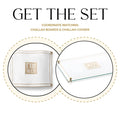 Classic 2.0 Challah Board and Cover Set by Waterdale Collection featuring white ceramic board with cover in lifestyle bundle view