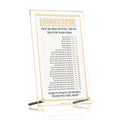 Classic 2.0 Tabletop Sefiras Haomer plaque with gold trim and clear lucite stand for counting the Omer.