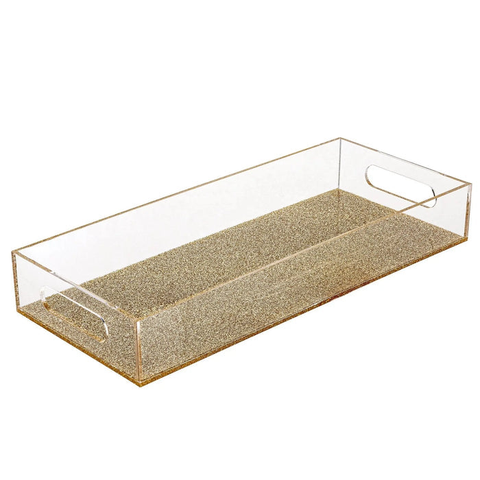 Classic Bread Tray with clear acrylic sides and natural cork or tan base, rectangular serveware piece for table settings.