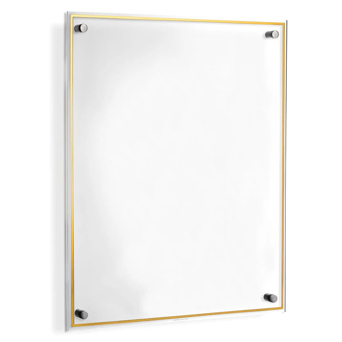 Classic custom print wall art in natural wood frame with metal corner brackets and white matting, ready to display your personalized design.