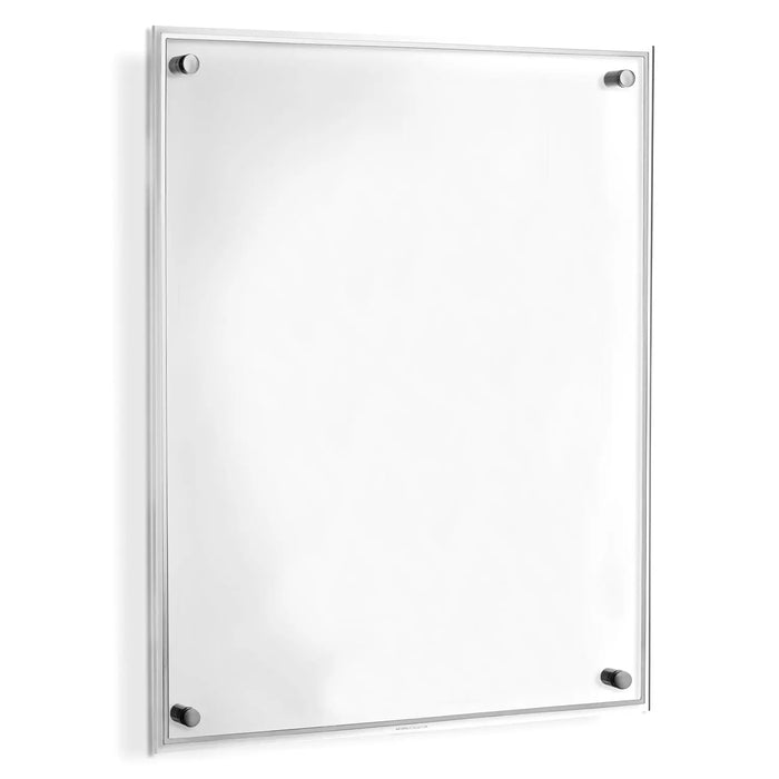 Modern wall art frame with sleek metal corners and clear acrylic display, perfect for custom prints in multiple sizes from Waterdale Collection.