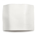 White embossed leather challah cover with subtle textured design, perfect for Shabbat table settings and Jewish holidays