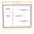 Classic Shiurim Card in lucite with gold and silver text showing Jewish holiday table settings and blessings layout.