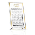 Classic Tabletop Sefiras Haomer plaque with gold and silver lucite frame displaying the daily counting chart for Pesach.