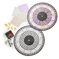 Color It Acrylic Rhinestone Clock in purple and gray with mosaic-style decorative elements and moving hands, perfect for creative DIY projects.
