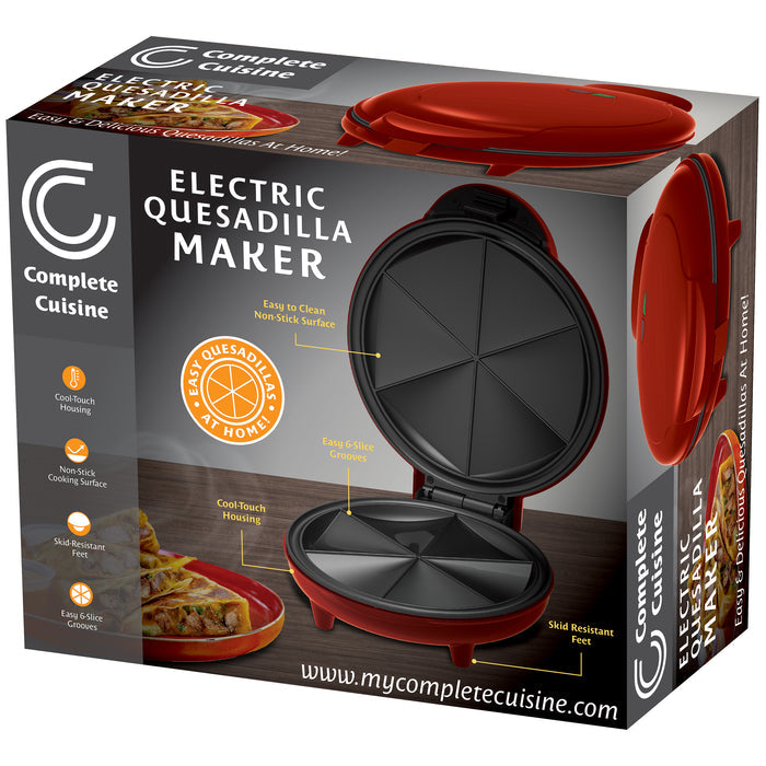 Complete Cuisine Electric Quesadilla Maker, Red