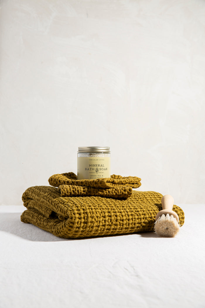Cotton Waffle Weave Towel / Bronze
