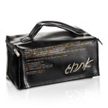 Crystal leather esrog bag in black, fits a cardboard esrog (אתרוג) box inside, for Sukkos