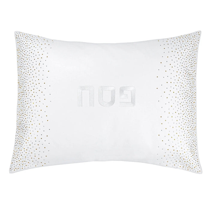 White Crystal Pesach set with dotted pattern design, featuring elegant tabletop serveware from Waterdale Collection