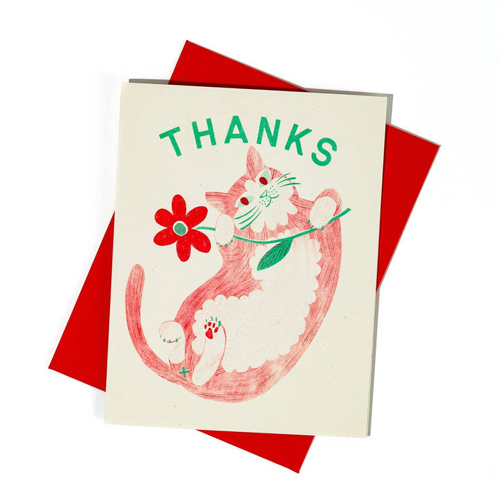 Daisy Thanks Cat Greeting Card