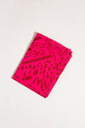 Dashes Tea Towel / Brick + Hot Pink