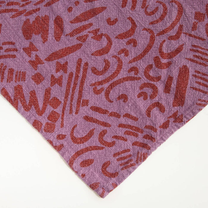 Dashes Tea Towel / Brick + Misty Mauve
