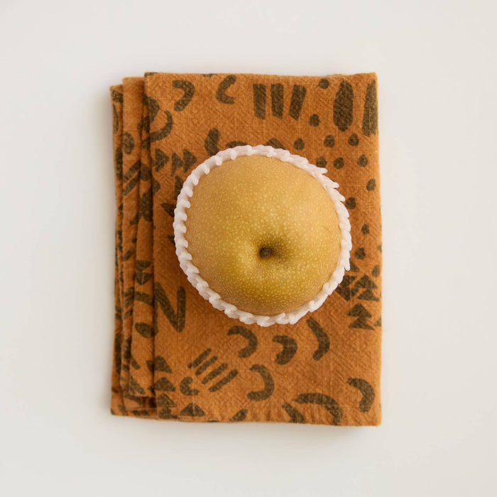 Dashes Tea Towel / Charcoal + Deep Gold
