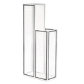 Double Outline Vase by Waterdale Collection featuring two nested rectangular forms in white, modern minimalist floral vase design.