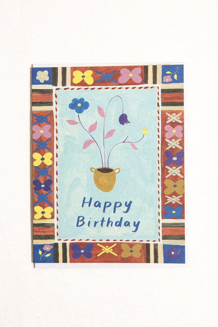 Flower Pot Birthday Greeting Card
