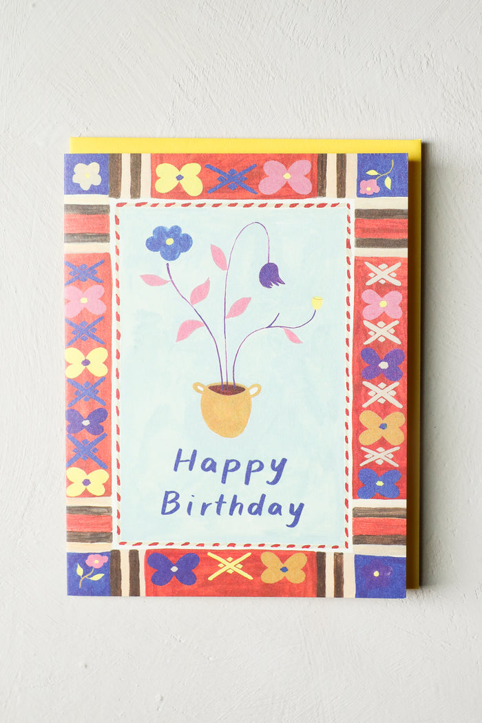 Flower Pot Birthday Greeting Card