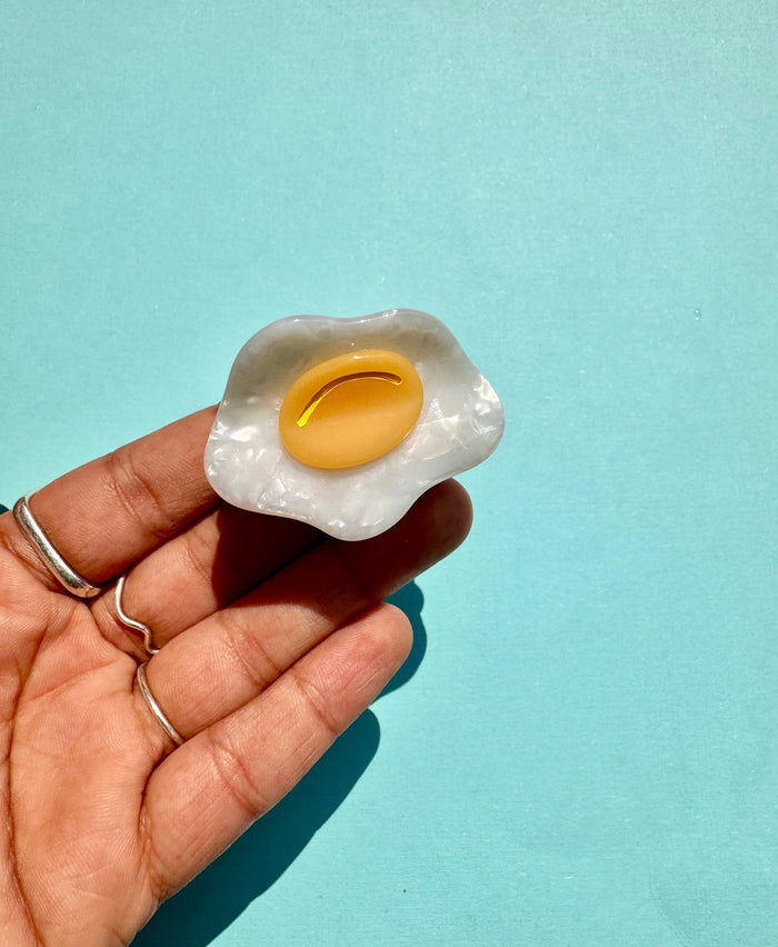 Fried Egg Mini Claw Clip