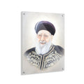 Gedolim Art Rav Ovadia Yosef portrait wall art in light tones, 16x20 canvas print featuring religious leader in traditional attire.