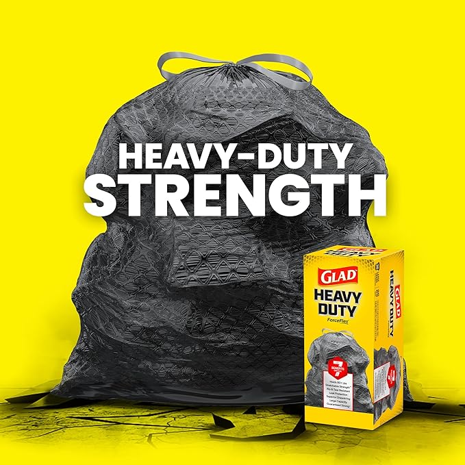 Glad ForceFlex Heavy Duty Large Trash Bags, Hold 80+ lb., 30 Gal, 15 Ct