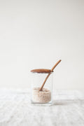 Glass + Teak Sugar Jar