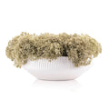 White flower pot with faux greenery and neutral dried grass arrangement, perfect for tabletop decor and home styling.