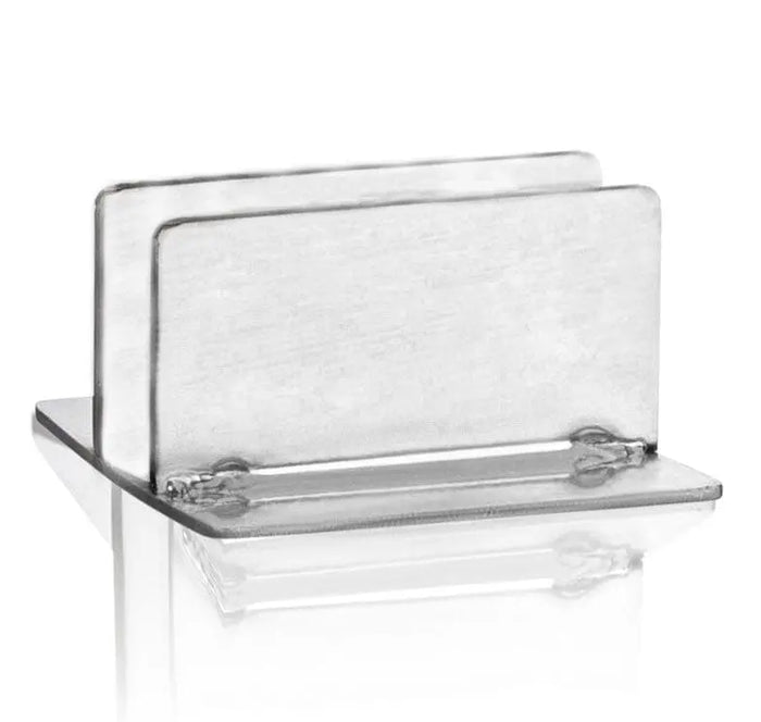 Clear acrylic Havdalah candle base with two compartments for candles, featuring a sleek modern design by Waterdale Collection.