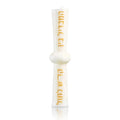 Hourglass Havdalah candle with two cream-colored glass vessels connected by a white sphere, designed for Jewish Havdalah ceremony use.