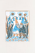 Hugging Blue Gnomes Greeting Card