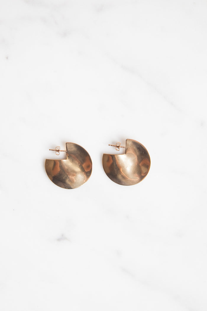 Isamu Disk Earrings - Brass