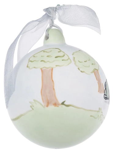 Just Married Ceramic Glass Personalized Ornament