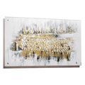 Kosel at Winter Painting featuring the Western Wall in Jerusalem rendered in gold and white tones on canvas wall art